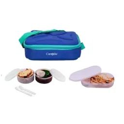 Carrolite 650ml Blue &a; White Plastic Lunchbox, White_P-40 (Pack of 3)-image-23