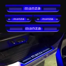SureStrive 4 Pcs Acrylic Car Side Footstep Set with Blue LED Door Sill Scuff Plate for TATA Indica Manza All Model-picture-44