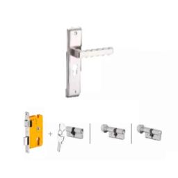 Dorset Kaira HL KAI 8 inch Zinc WD Finish Lock Set with KY Mortise Lever Lock-image-58