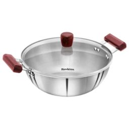 Hawkins 4 Litre 30cm Tri-Ply Stainless Steel Induction Friendly Deep Kadhai with Glass Lid, SSK 40G (Pack of 5)-picture-35