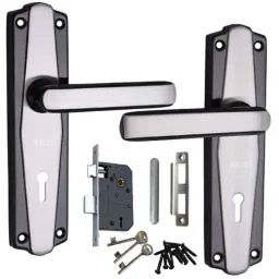 ATOM 7 inch Brass &a; Iron Black Silver Finish Mortise Door Lock Set, MH-609-KY-BS-image-67