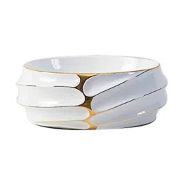 Bassino Art 45.5x38.5x17cm Ceramic White &a; Gold Wash Basin, BTT-1050-E-image-81