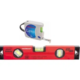 Freemans Plastic &a; Aluminium Levo 5m 16mm Grey Measuring Tape with 30cm Red Magnetic Spirit Level-18