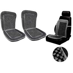 Auto Pearl PU, Velvet &a; Wooden Beads Grey Rectangular Seat Cushion for Honda Amaze Type-1 (Pack of 2 )-image-95