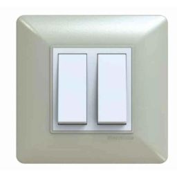 GreatWhite Fiana EVO 16 Module PVC Pearl Gold Chrome Finish Modular Switchboard Plate, 20616-PG (Pack of 5)-18