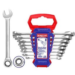 EMTOP 8 Pcs Ratchet Spanner Set, ECSS10802-18