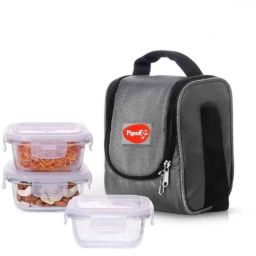 Pigeon Therma Fresh 320ml 3 Pcs Glass Square Container Lunch Box Set with Bag, 14340-picture-37