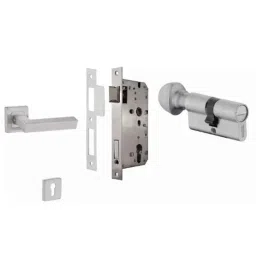 Dorset ML Series Nero 70mm Stainless Steel Door Handle Lock Set with Coin &a; Knob (Pack of 3)-picture-10
