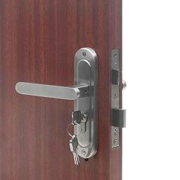 Homexpert LB-304 Stainless Steel Satin Finish Round Plate Heavy Duty Mortise Door Lock Set-image-94