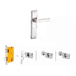 Dorset Kaira HL KAI 8 inch Zinc SC Finish Lock Set with Both 70mm Side Key Cylinder-picture-23