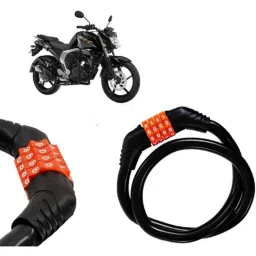 Auto Pearl Black &a; Orange 4 Digit Anti-Theft Combination Number Lock for FZ FI BS6-picture-12