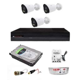 CP Plus 2.4MP 3 Pcs Bullet Camera, 4 Channel DVR with Usewell Accessories, 2.4GPC-3B-1TB-6