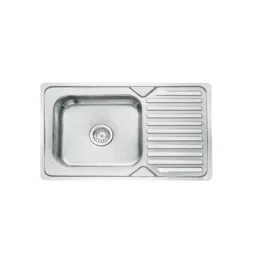 Lipka 32x20x8 inch Stainless Steel 202 Glossy Finish Square Single Bowl Kitchen Sink with Drain Board, SBSD03-picture-27