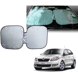 Auto Pearl Polyester Silver Front Roller Window Sunshade Car Curtain for Rapid-28