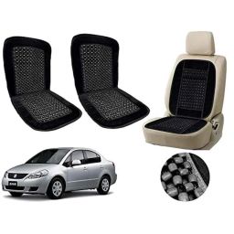 Auto Pearl PU, Velvet &a; Wooden Beads Black Rectangular Seat Cushion for Maruti Suzuki SX4 (Pack of 2 )-image-38