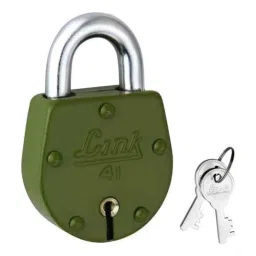 Link 54mm Iron Coloured Padlock Set with Brass Lever &a; 2 Silver Keys, No.41 (Pack of 5)-picture-33