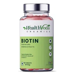 Health Veda Organics 60 Pcs 300mcg Biotin For Healthy Hair Tablets-48