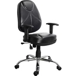 KDF Mart Upholstery Fabric Black Medium Back Adjustable Executive Swivel Chair with Back Support, MIS169-image-50
