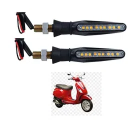 Kozdiko 4 Pcs Plastic Front &a; Rear Side Sleek Yellow Bike Indicator Set for Vespa LX 150-picture-2