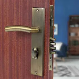Saze 10 inch Stainless Steel Antique Brass Finish Cylindrical Plate One Side Key Mortise Door Lock Handle Set with 3 Keys, MG-1105-image-42