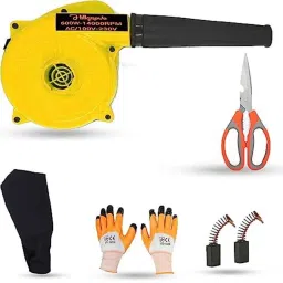 Hillgrove 800W Plastic Yellow Electric Air Blower with Carbon Brushes, Gloves &a; Scissior, HGCM1105-image-90