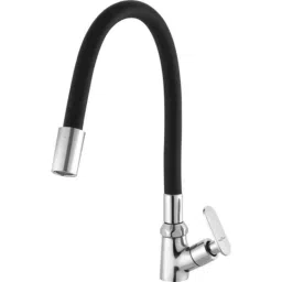 Neelkund Capsule Brass Black Chrome Finish Flexible Swan Neck Pillar Tap with 360 deg Swivel Spout for Kitchen &a; Wash Basin-41