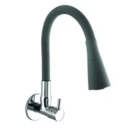 10X BL-9876 Brass Grey Flexible Neck Dual Sink Tap for Kitchen-image-99