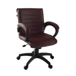 Da Urban Willard Brown Mid-Back Swivel Ergonomic Leatherette Padded Desk Computer Office Chair with Armrests-picture-32