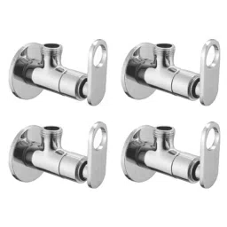 Drizzle Oreo 1/2 inch Brass Chrome Finish Angle Valve Stop Cock (Pack of 4)-image-6
