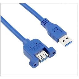 Mak World 1m USB 3.0 Black Male to Female Extension Cable Adapter Cord with Screw Panel Mount-6