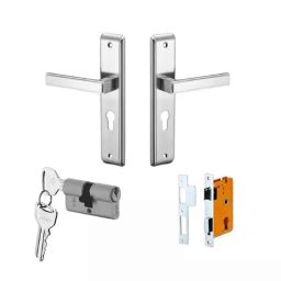 Dorset Kaira 8 inch Satin Chrome Finish Zinc Mortise Handle Lock Set, HLKAISC (Pack of 3)-image-37