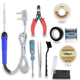 Hillgrove 10 in 1 Mobile Soldering Iron Equipment Tool Machine Kit with Flux Paste &a; Wire, HG0092-46