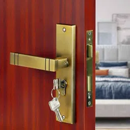 Saze Spacio 8 inch Stainless Steel Antique Brass Matt Finish Cylindrical Plate One Side Key Mortise Door Lock Pull Handle Set with 3 Computer Keys-image-36
