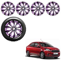 Auto Pearl 4 Pcs 14 inch Black Voilet ABS Press Type Hubcap Wheel Cover Set with Retention Ring for Ford FigoAspire-picture-48