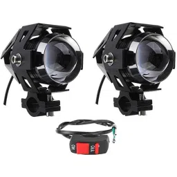 Meenu Arts 2 Pcs Fog Light Fog Light for Royal Enfield Bullet 350 with On Off Switch-1