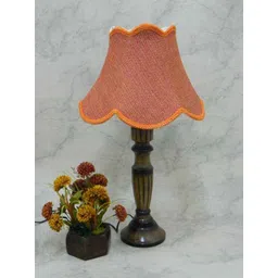 Tucasa Unique Wooden Table Lamp with Red Jute Shade, LG-826-picture-4