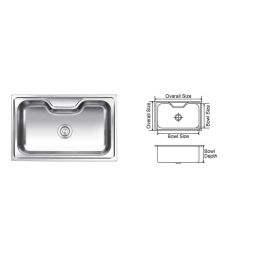 Nirali Eureka Delux Big Glossy Finish Kitchen Sink, Size: 820x510 mm-image-47