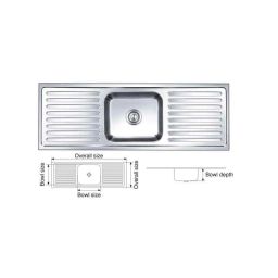 Nirali Elegant Glory Satin Finish Kitchen Sink, Size: 1500x510 mm-image-48