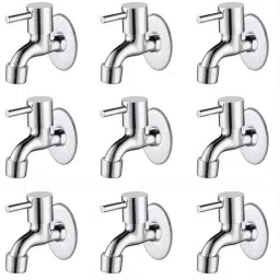 Spazio Stainless Steel Chrome Finish Turbo Collection Bib Cock with Foam Flow Wall Flange (Pack of 9)-picture-15