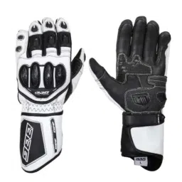 Biking Brotherhood White Leather Racer Gloves, Size: Small-picture-26
