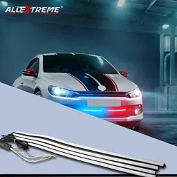 AllExtreme EXRGBNL 4X 4 Pcs 60cm 12V RGB Flashing Dynamic Streamer Turn Signal Warning Emergency Strip Light Set image 5