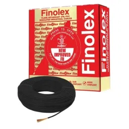 Finolex 6 Sqmm Single Core Black FR Copper PVC Insulated House Wire, Length: 90 m-image-48