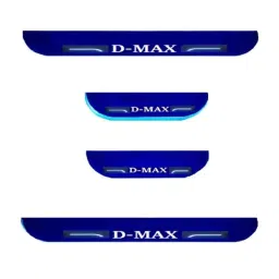 Car Accessories Hub 4 Pcs Acrylic Black Sill Scuff Plate Set with Blue LED for Isuzu D-Max All Model-image-30