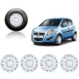 Auto Pearl 4 Pcs 14 inch Silver Car Wheel Cover Set for Maruti Suzuki New Ritz-12