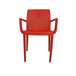 Diya Beeta Red Solid Back Plastic Chair with Arm-image-54