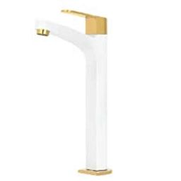 Bassino 12 inch Brass White &a; Gold Pillar Cock Tap-image-38