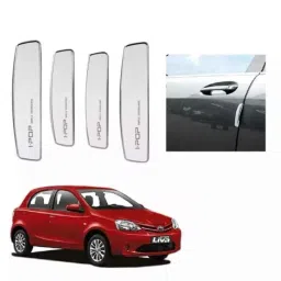 Spreadx Plastic Car Stylish I-Pop White Colour Elegant Door Guard Protection Universal Type for Toyota Etios Liva Set Of 4 Pcs, SPR-JEAHP7-picture-6