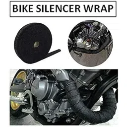 AOW Black Silencer Wrap Bike Exhaust Shield for All Royal Enfield Models (Length : 3 Mtrs) W-38-25