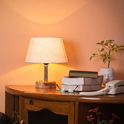 Pinecraft INTERNATIONAL Beige Edra Table Lamp with Linen Shade-13