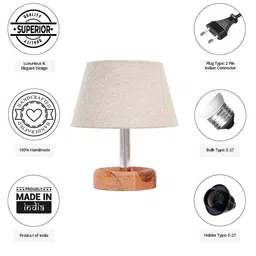 Pinecraft INTERNATIONAL Beige Edra Table Lamp with Linen Shade image 2